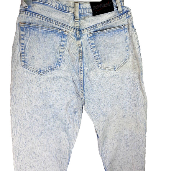 Vtg 90s Y2K Acid Wash Side Laced Jean Size 13 Daily Jeans High Rise Blue Skinny - Picture 11 of 16